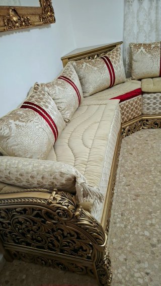 Salón Marroquí Beige y Dorado