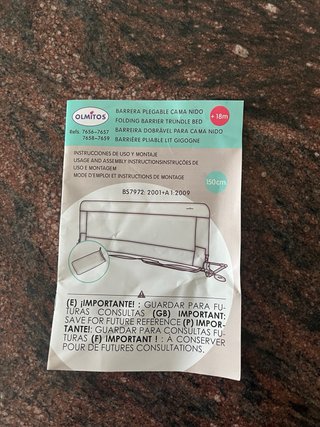 Barrera Cama Nido Plegable