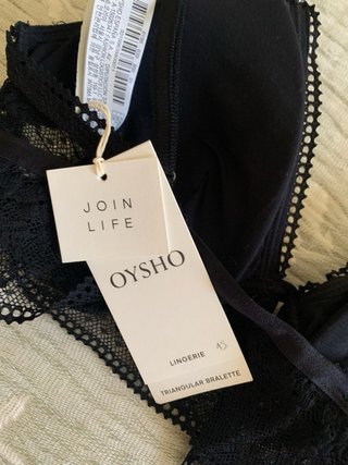 Bralette encaje Oysho negro