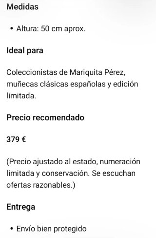 Muñeca Mariquita Pérez aragonesa Ed.Limitada 98/5