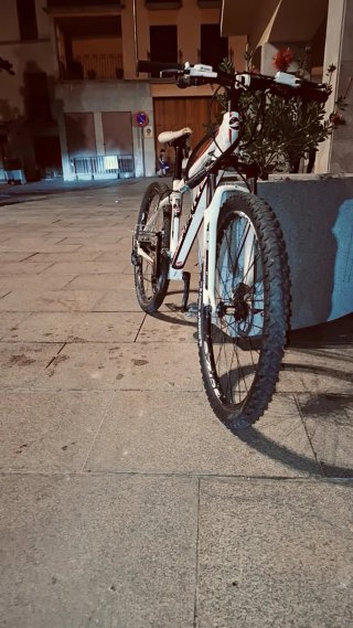 Bicicleta de montaña blanca