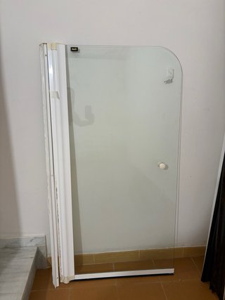 Mampara de ducha cristal y plástico