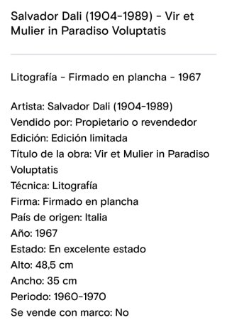 Obra Arte Salvador Dalí Biblia Sacra 1964 Firmada