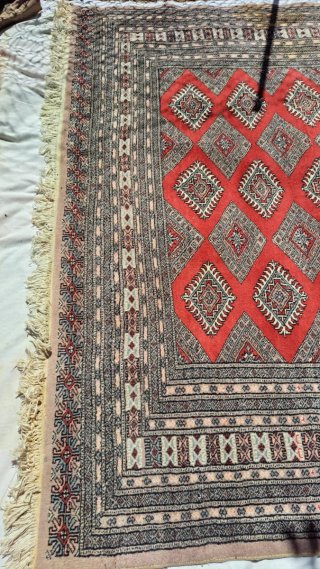 Alfombra Persa Lana Beige y Roja