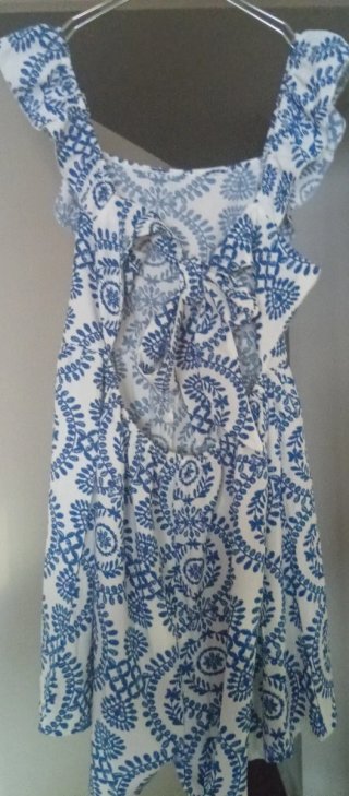 Mono Verano Estampado Azul y Blanco