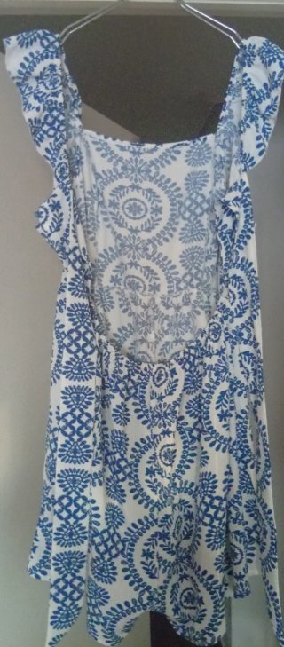 Mono Verano Estampado Azul y Blanco