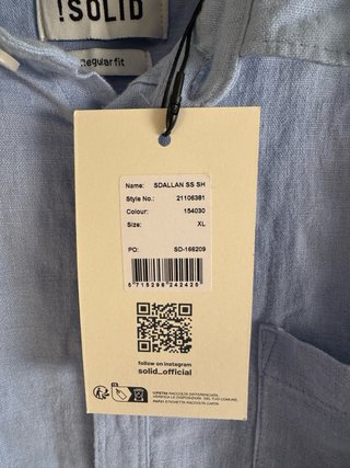 Camicia ISOLID manica corta azzurra