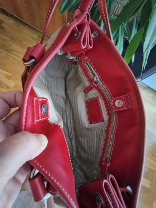 Bolso Prada Jacquard Beige/Rojo Año 2005