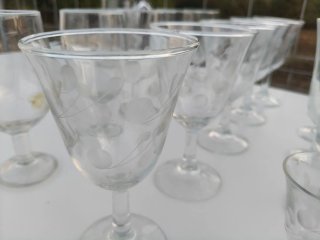 Juego copas decoradas cristal