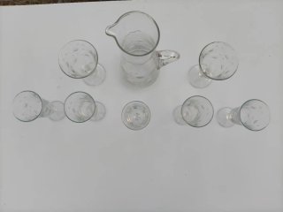 Juego copas decoradas cristal