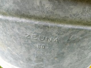 Bañera  grande de zinc antigua, Alemana, años 50