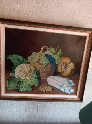 Cuadro Óleo Naturaleza Muerta + Marco