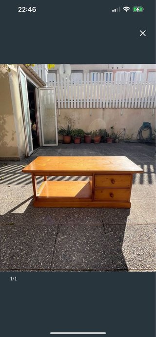 Mesa de centro madera con cajones