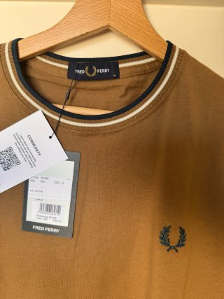 Camiseta Fred Perry Talla M Marrón/caqui claro