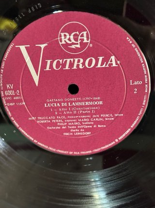 2 LP RCA Donizetti Lucia di Lammermoor