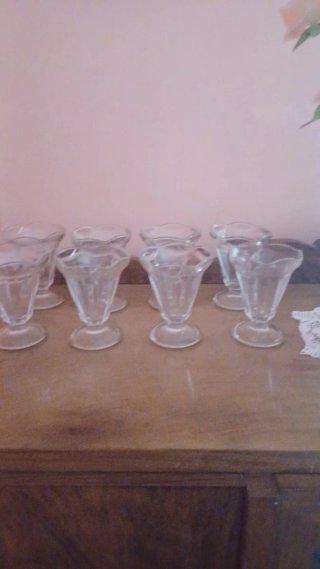 Set di 8 coppe in cristallo per gelato