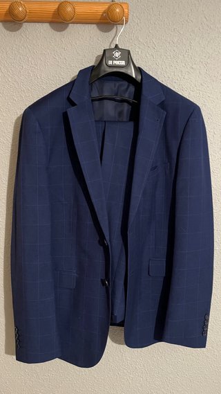 Traje azul de cuadros