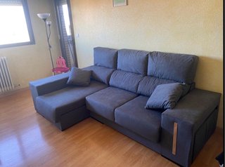 Sofá modular gris tela