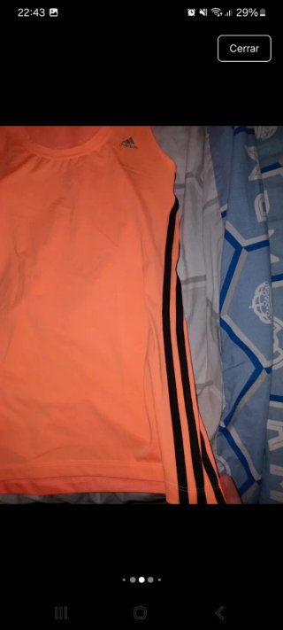 Conjunto Adidas Top y Camiseta Naranja Talla XS