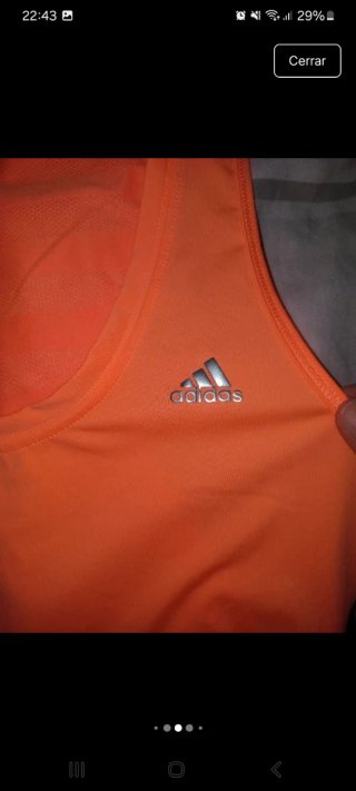 Conjunto Adidas Top y Camiseta Naranja Talla XS