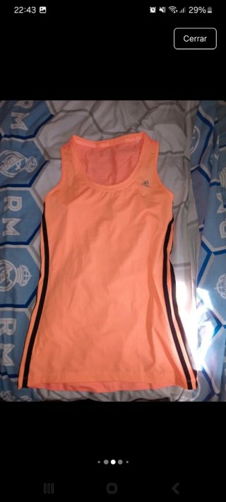 Conjunto Adidas Top y Camiseta Naranja Talla XS