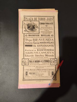 Cartel Toros Jaén 1939 Gran Festival Taurino.
