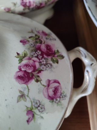 Vajilla Ramilletes Rosas Porcelana ANTIGUA año1920