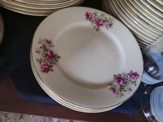 Vajilla Ramilletes Rosas Porcelana ANTIGUA año1920