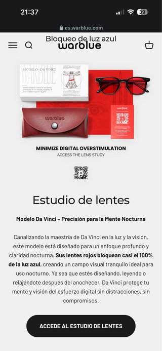 Gafas Da Vinci Warblue Protección Nocturna