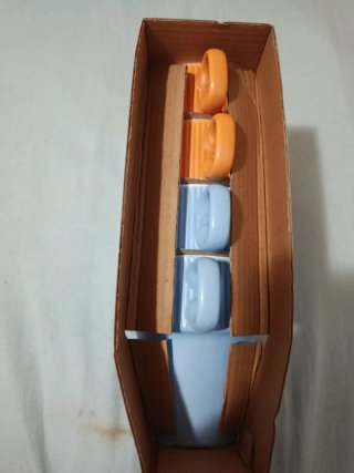 Juego 4 tazas cerámica 300ml azul y naranja