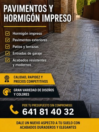 Hormigón impreso 20€ m²