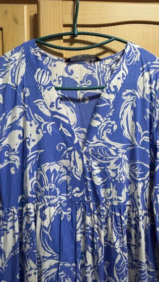 Vestido Largo Estampado Boho Zara Talla Única