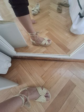 Alpargatas cuña beige talla 38