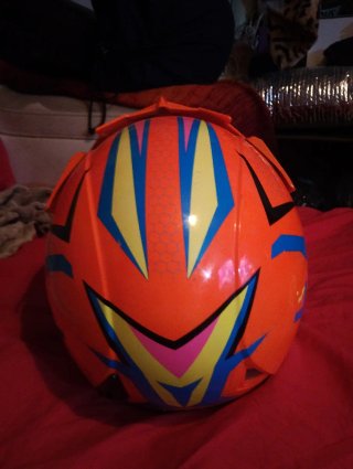 Casco Moto Cross Naranja y Amarillo