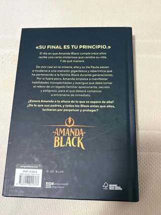 Libro Amanda black, una herencia peligrosa.