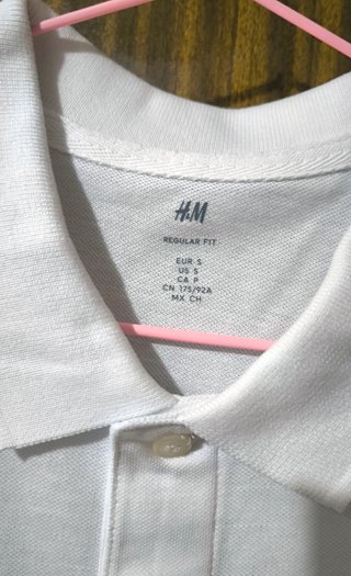 Polo H&M Blanco Manga Corta Algodón