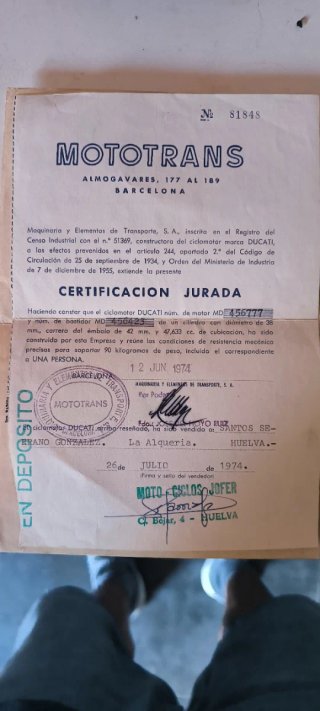 DUCATI MINI,CHASIS DOCUMENTADO