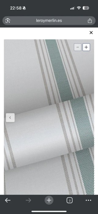 Papel pintado rayas verde y gris nuevo sin abrir