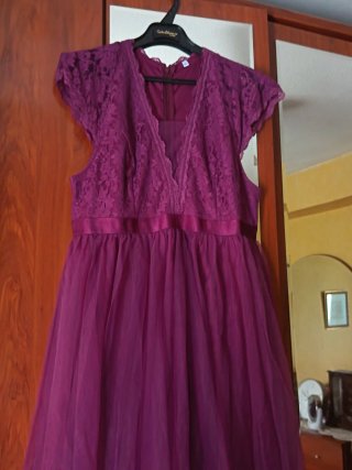 Vestido de fiesta morado largo