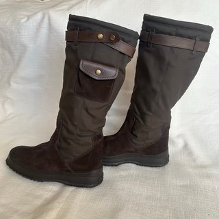 Stivali Hogan Donna Tg 35 Nylon Camoscio Marrone