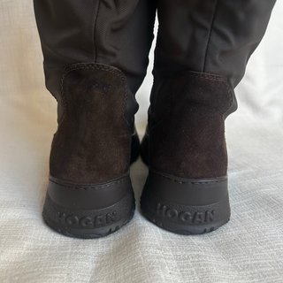 Stivali Hogan Donna Tg 35 Nylon Camoscio Marrone