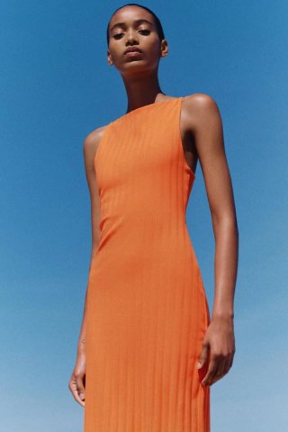Vestido largo Zara naranja