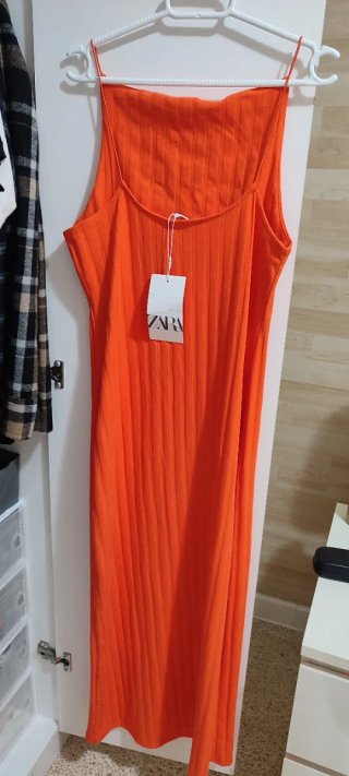 Vestido largo Zara naranja