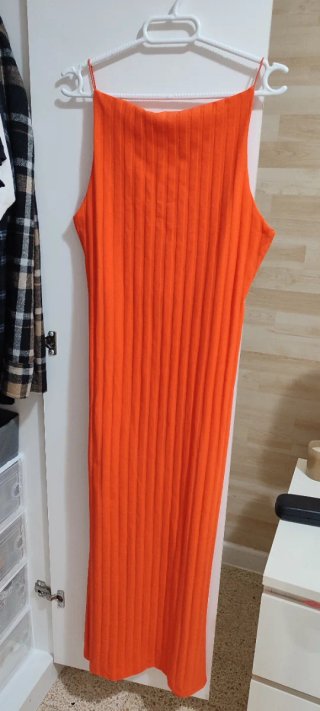 Vestido largo Zara naranja