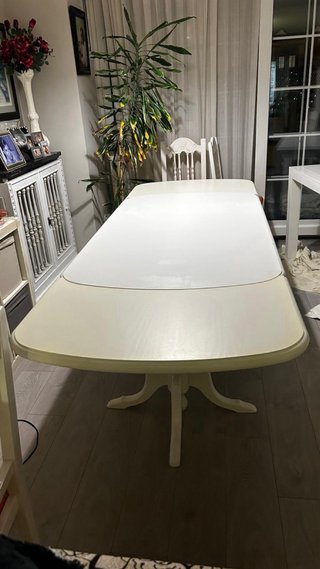 Mesa comedor extensible blanca 90x160-250
