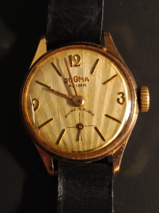 Dogma Prima Reloj Suizo 15 Rubis Años 50