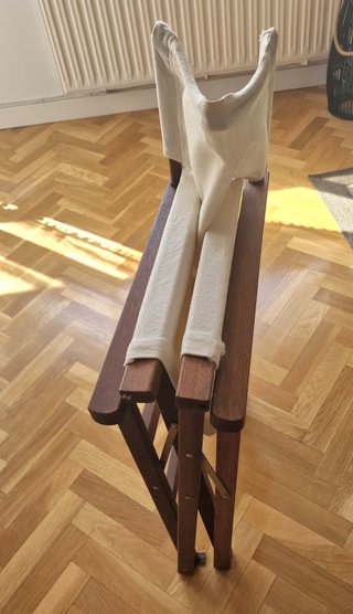 Silla Director Plegable Madera y Tela Beige
