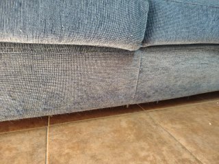 Sofá modular azul y beige