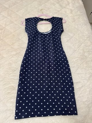 Vestido Pull&Bear azul lunares