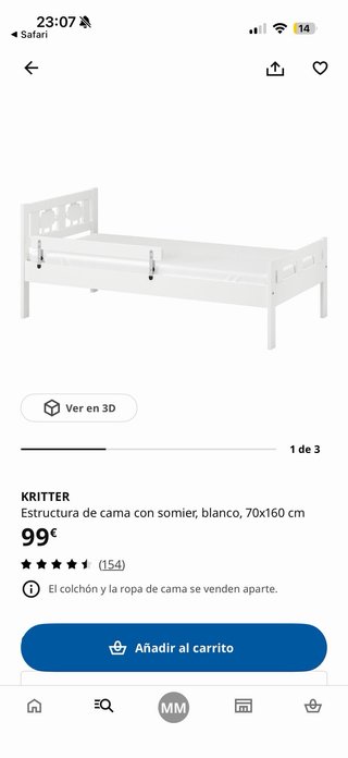Cama infantil IKEA con colchón